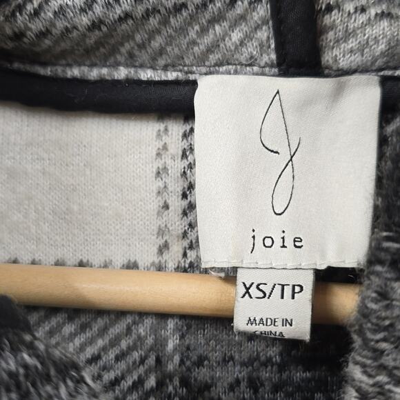 Joie XS Plaid 1/2 Zip Hooded Top - Picture 2 of 5